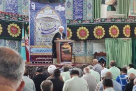 مراسم نماز جمعه 10 مرداد 1404 شهرستان قائم شهر+برگزاری ویژه برنامه گرامیداشت اربعین شهدای اقتدار ملی) به روایت تصویر